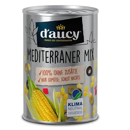 d'aucy Mediterraner Mix - 100% ohne Salz und Zuckerzusatz,    6x285g Dose