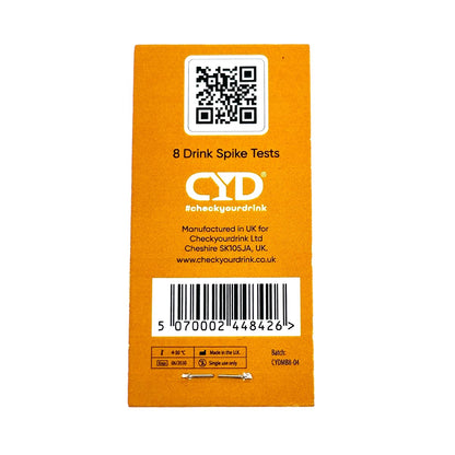 CYD® Teststreifen – 8er Pack für den schnellen Nachweis von K.O.-Tropfen in Getränken