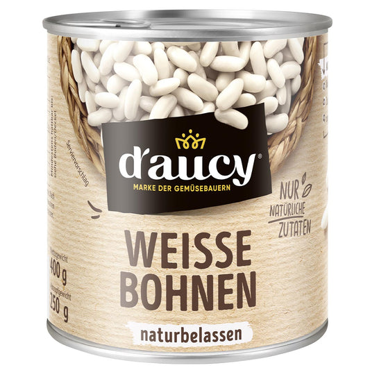 d’aucy Weiße Bohnen – Cremig-milder Geschmack für vielseitige Gerichte 400g