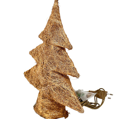 Sisal Tannenbaum / Christbaum mit 10tlg. Beleuchtung, gold, ca. 30cm,