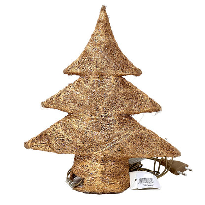 Sisal Tannenbaum / Christbaum mit 10tlg. Beleuchtung, gold, ca. 30cm,