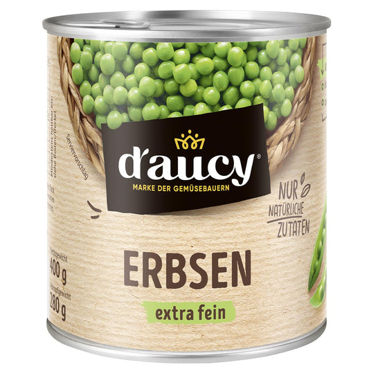 d'aucy Erbsen extra fein: Zarte Spitzenqualität aus Frankreich. 400g