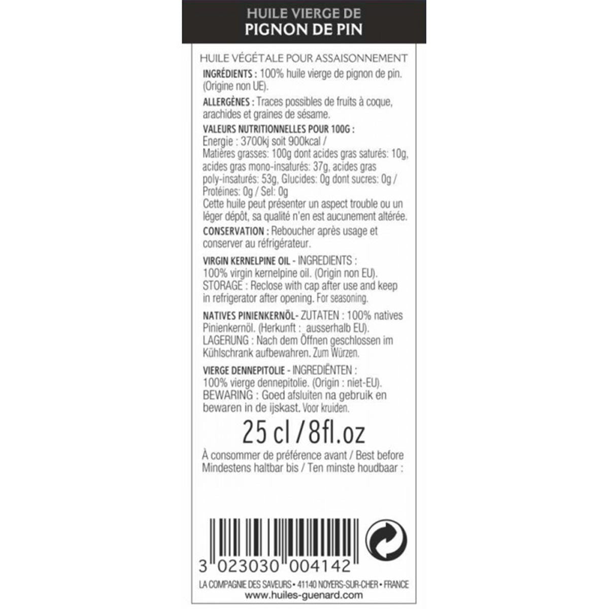 GUÉNARD 100% Natives Pinienkernöl  250 ml