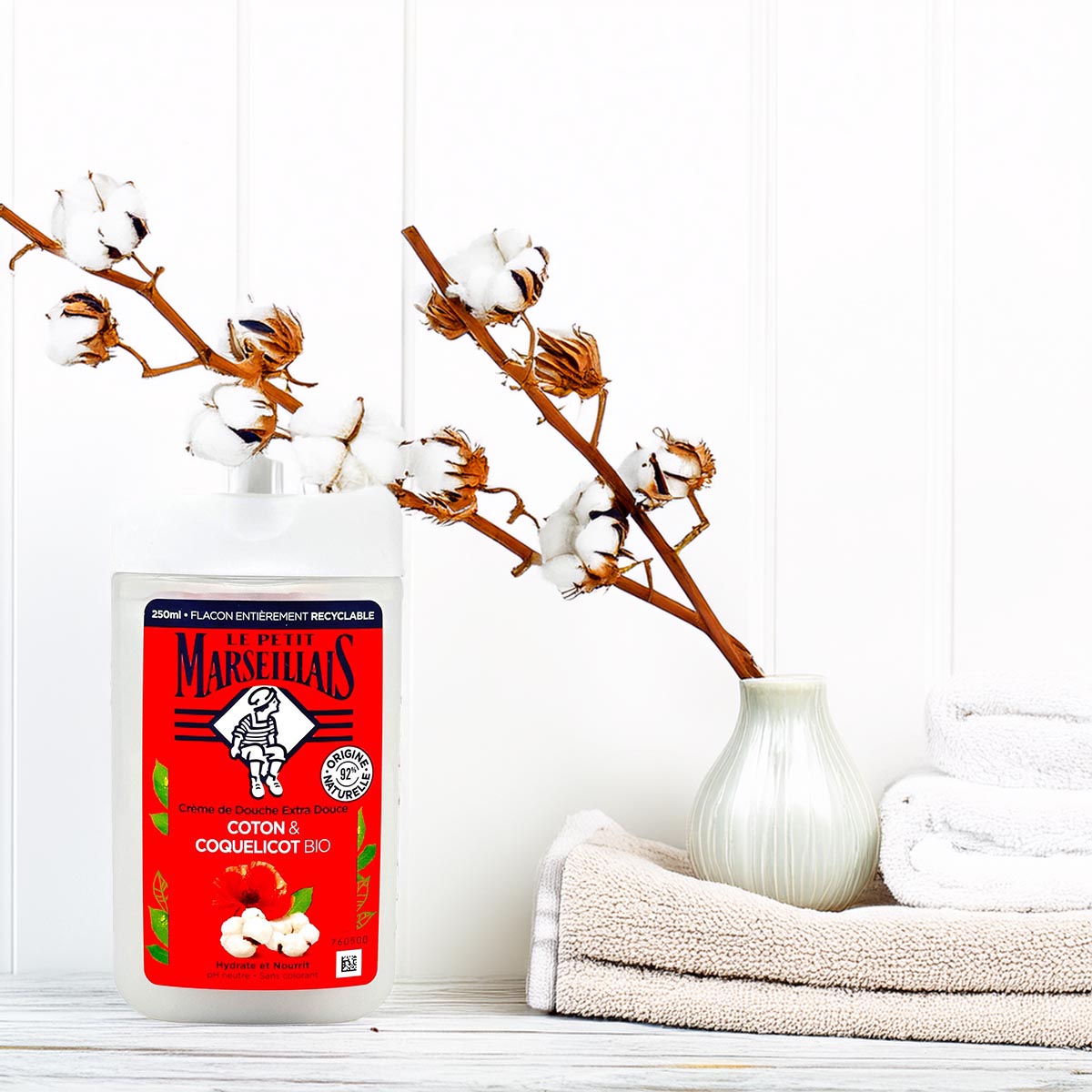 Le Petit Marseillais Duschgel Baumwollmilch & Mohn, 250 ml – Sanfte Pflege aus Frankreich