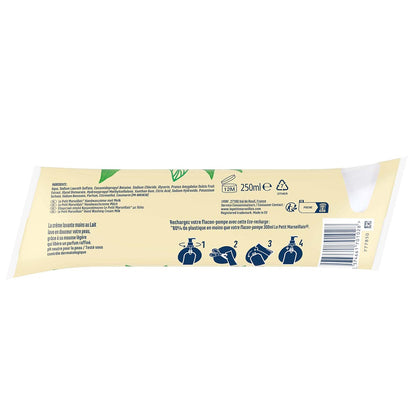 Le Petit Marseillais Flüssigseife mit Milch 250 ml Nachfüllpack aus Frankreich