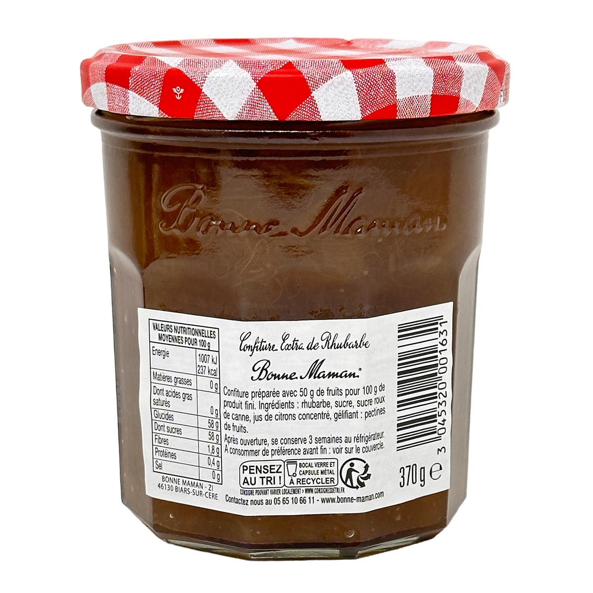 Fruchtiger Genuss: Bonne Maman Rhabarber-Konfitüre aus Frankreich, 370g