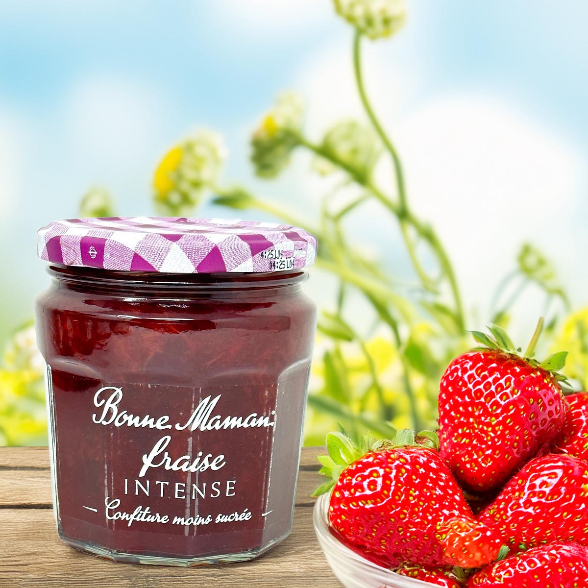Bonne Maman Erdbeerkonfitüre intense - Intensiver Fruchtgenuss aus Frankreich, 335g