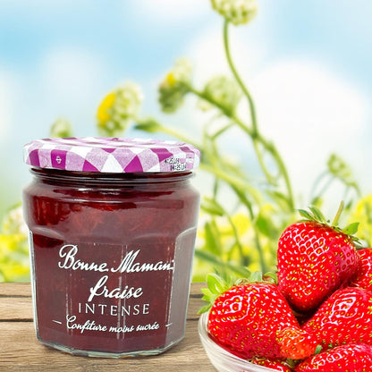 Bonne Maman Erdbeerkonfitüre intense - Intensiver Fruchtgenuss aus Frankreich, 335g