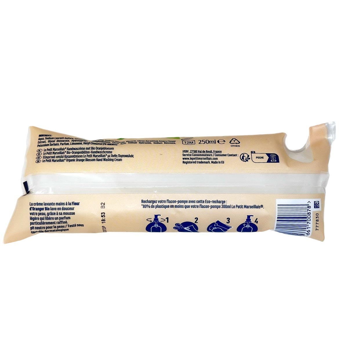 Le Petit Marseillais Gel Seife Orangenblüten 250 ml Nachfüllpack aus Frankreich