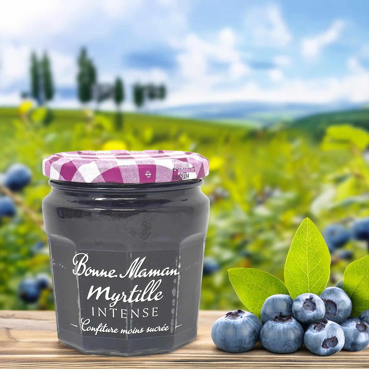 Bonne Maman Heidelbeere  Entdecke den Geschmack Frankreichs - Fruitée Intense 335g