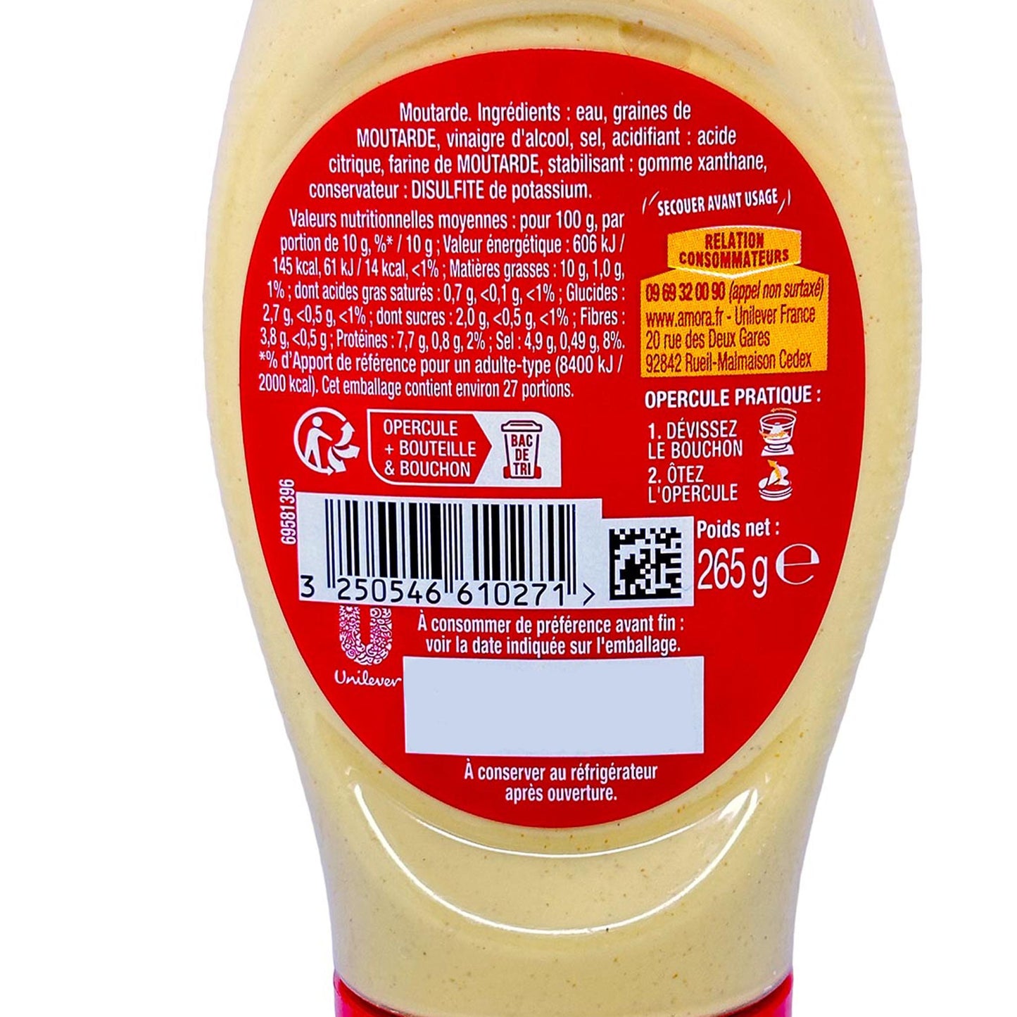 Amora Senf Fine et Forte 265g – Intensiver Geschmack, ideal für jede Mahlzeit