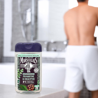 Le Petit Marseillais Duschgel Seekiefer & Eukalyptus 3x250 ml – Frischepflege
