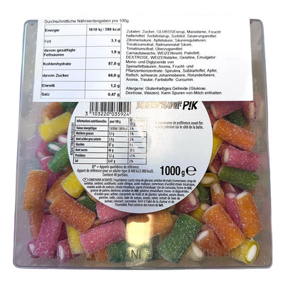 Haribo Rainbow PIK: Saure Stäbchen, 250 Stück, 1 kg - Süßigkeiten aus Frankreich