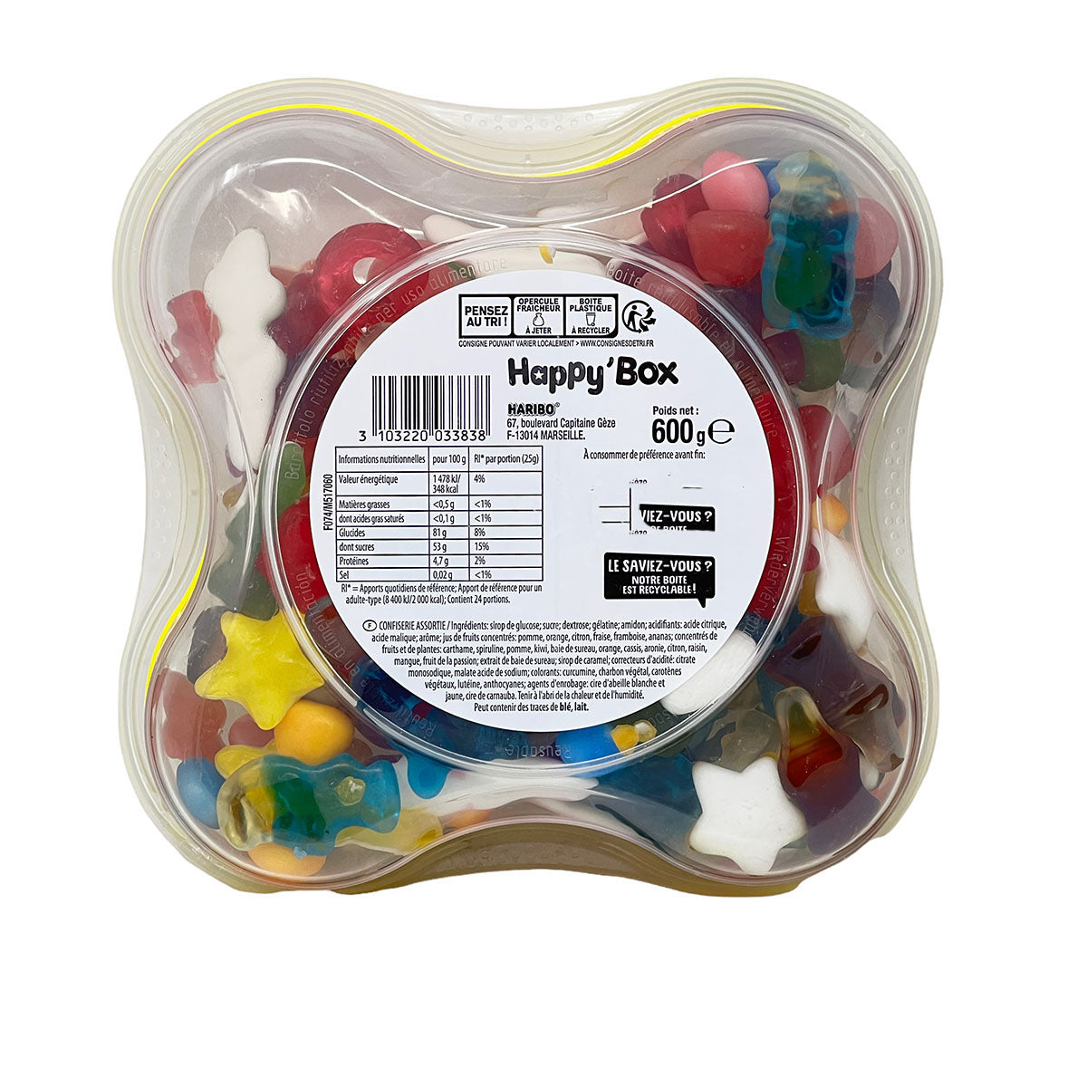Haribo Happy Box: Bunte Vielfalt aus Frankreich - 600 Gramm süßer Genuss
