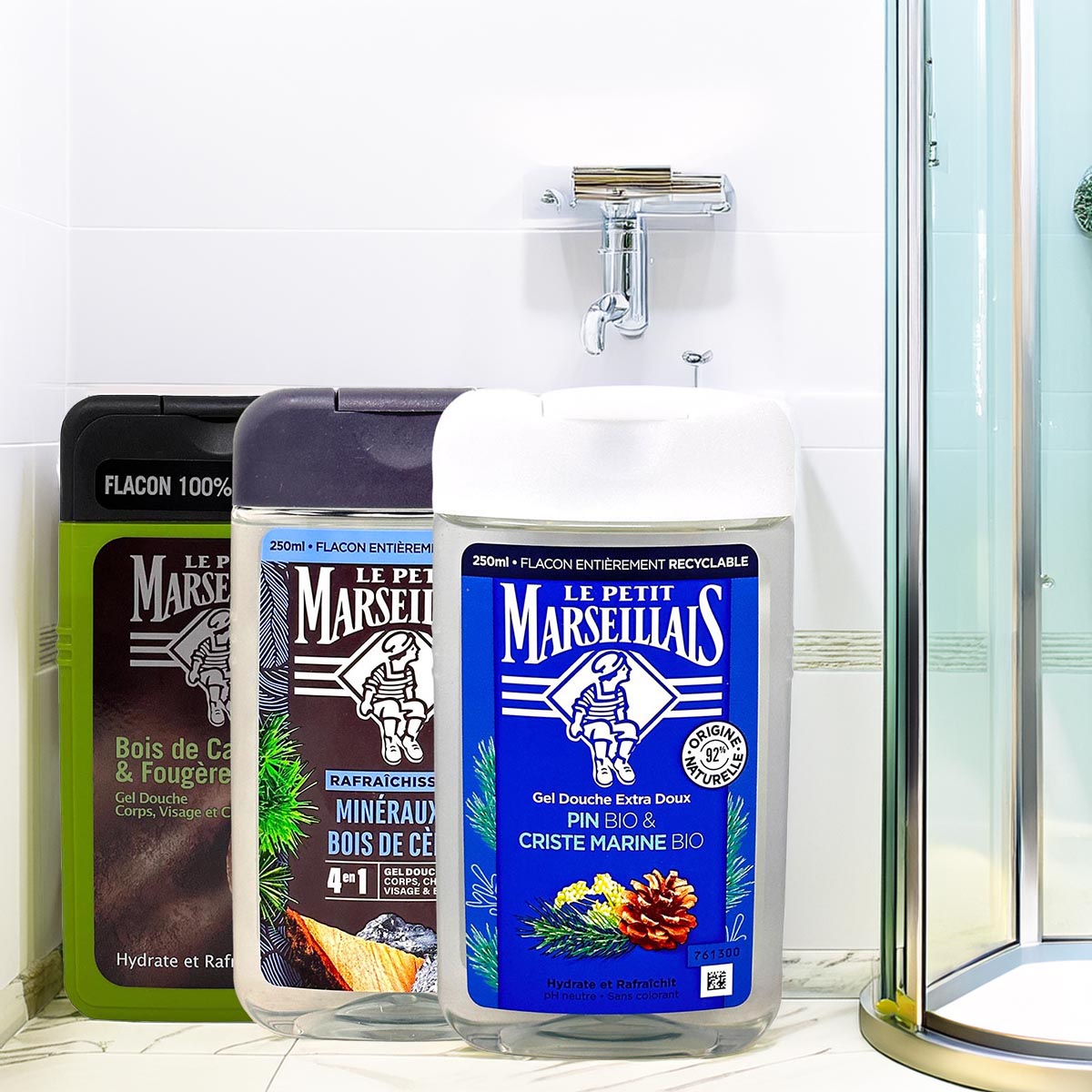 Le Petit Marseillais Duschgel 3er Set ‘Herren’ – Drei verschiedene maskuline Düfte