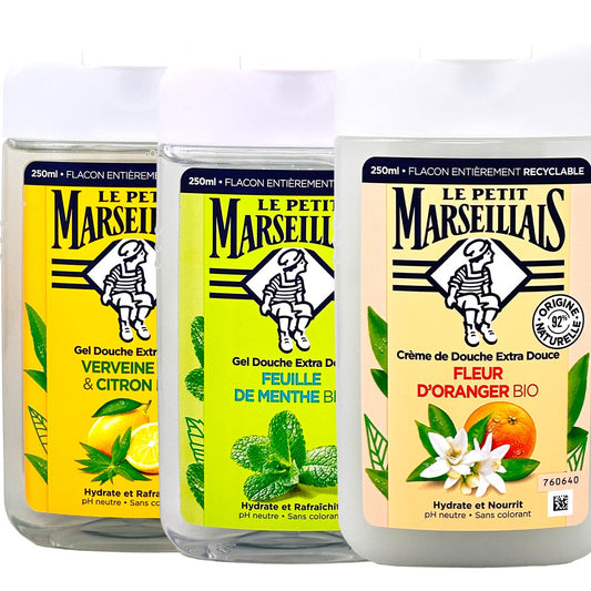 Le Petit Marseillais Duschgel 3er Set "Frische" Orangenblüte, Verveine, Menthe