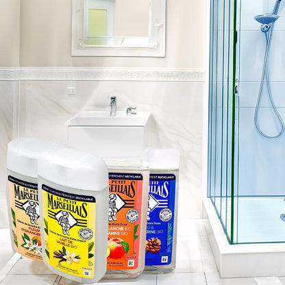 Natürliche Duschgel-Familien-Set: 5 Duftvarianten, hautfreundlich, je 250 ml