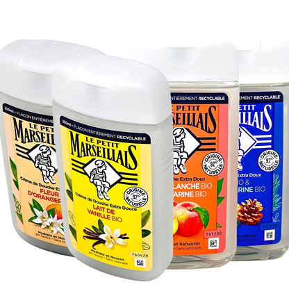 Natürliches Duschgel-Familien-Set: 5 Duftvarianten, hautfreundlich, 250 ml