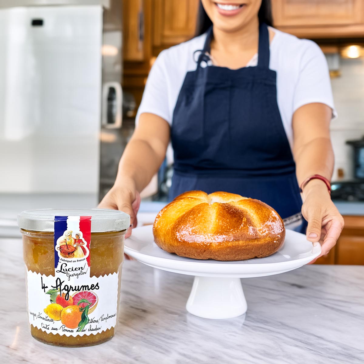 Lucien Georgelin Quatre Agrumes Fruchtaufstrich mit Apfel, 320g – Fruchtiger Genuss