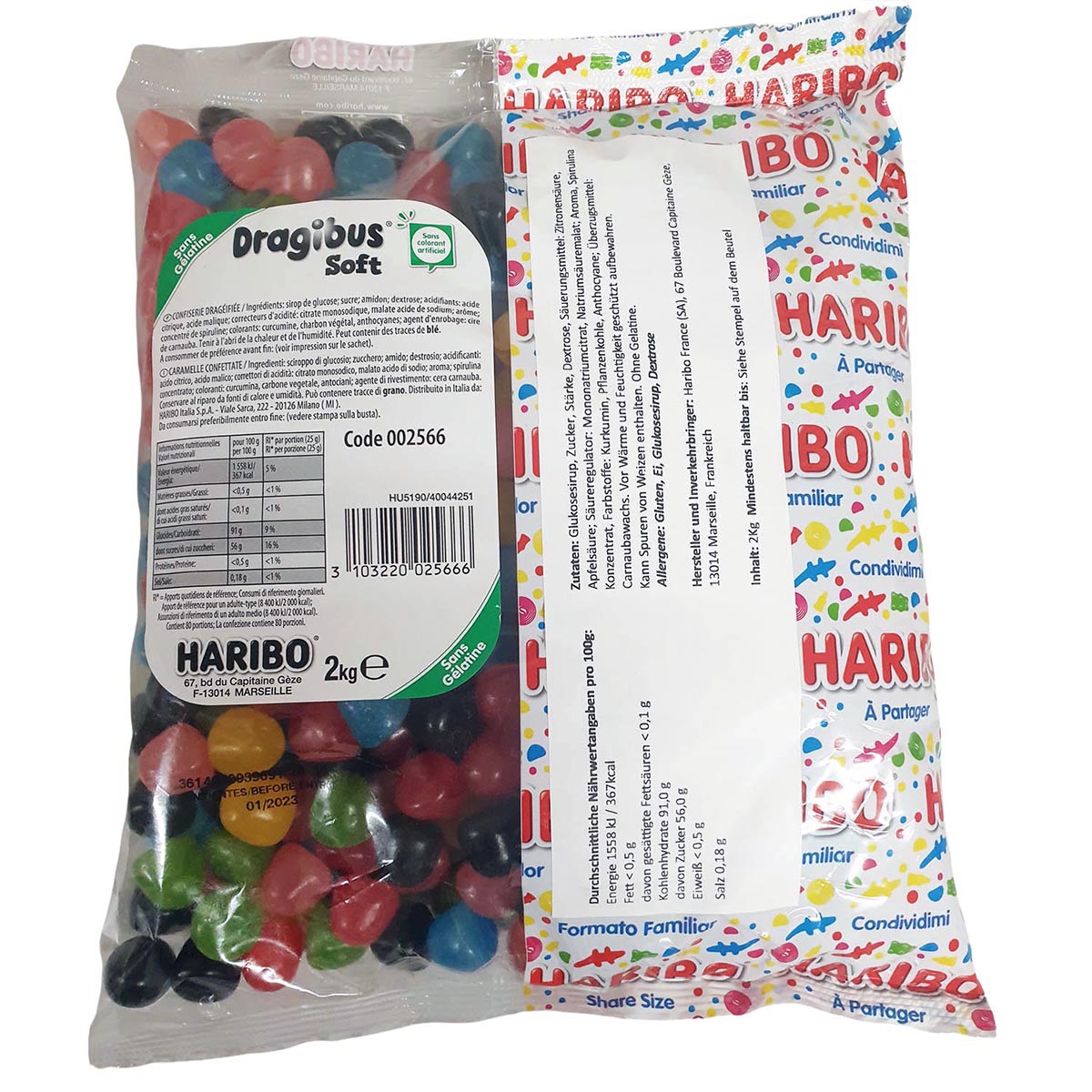 Haribo DRAGIBUS Soft Kaubonbons 2KG Mega Pack – Fruchtiger Genuss für Naschliebhaber