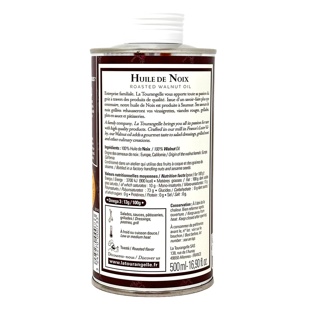 Veredeln Sie Ihre Gerichte: LA TOURANGELLE Geröstetes Walnussöl, 500ml