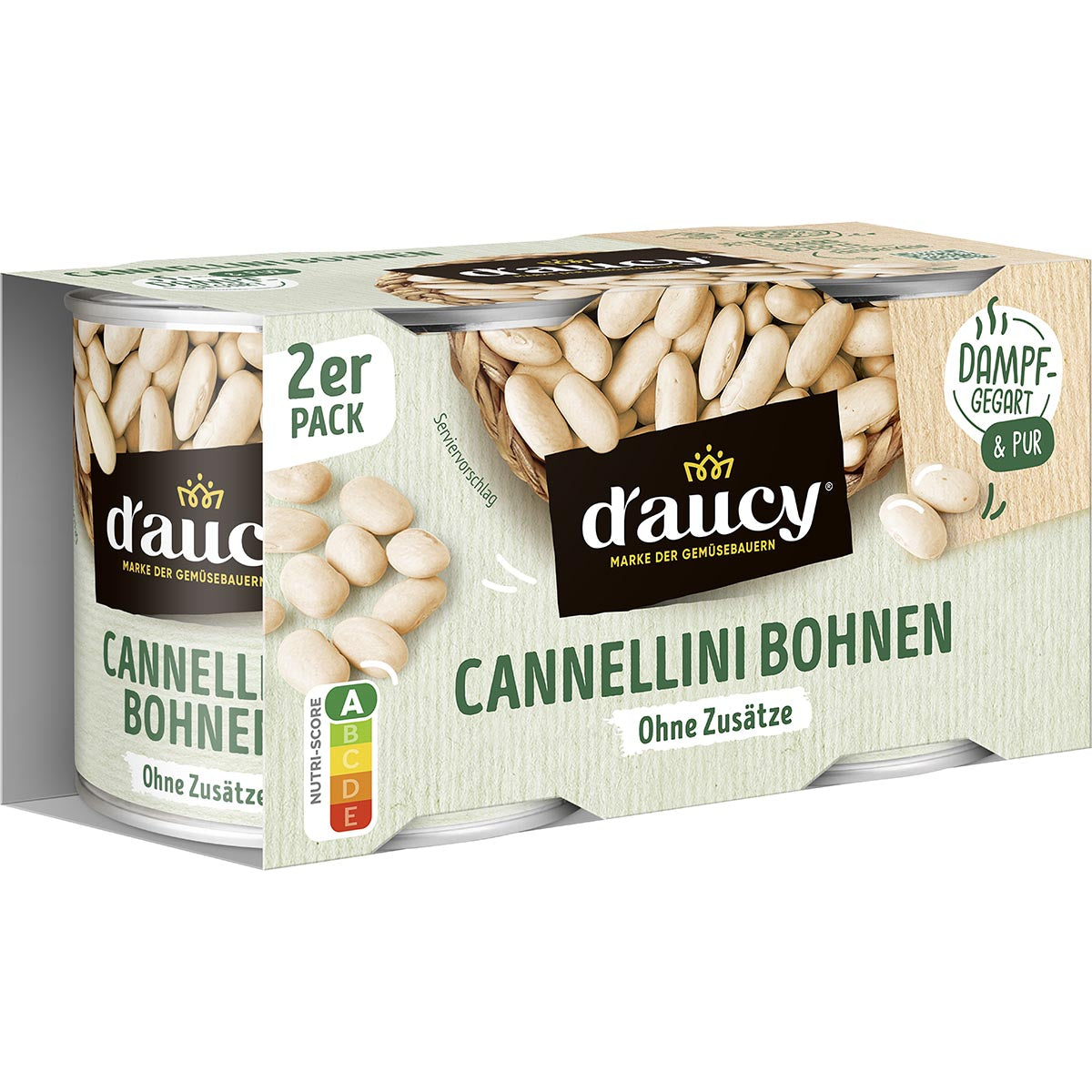 d'aucy Cannellini Bohnen (2x150g) – Cremig fein & direkt verzehrfertig