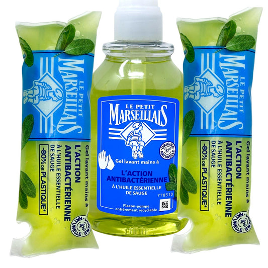 Le Petit Marseillais Flüssigseife antibakteriell 300 ml + 2 x 250ml Nachfüllpack Flüssigseife