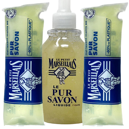 Le Petit Marseillais flüssig Seife Pur savon liquide 300 ml + 2x250 ml Nachfüllpack