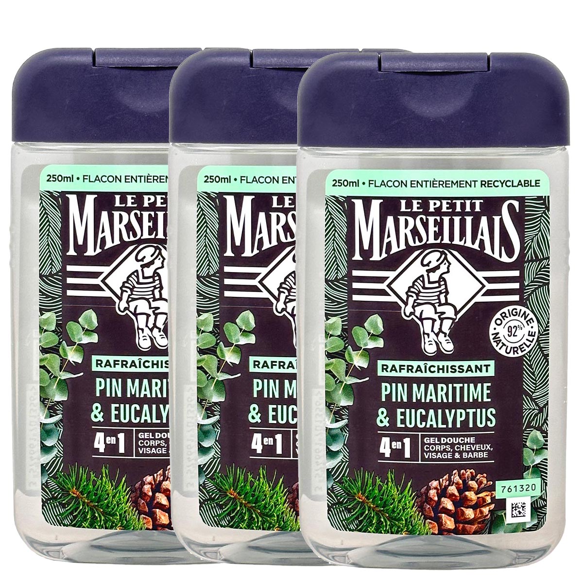 Le Petit Marseillais  Duschgel mit Seekiefer und Eukalyptus 3x 250 ml