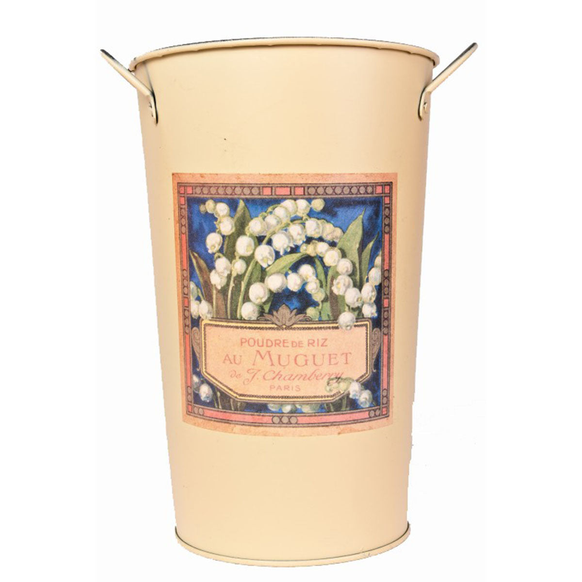 Vintage Metallübertopf 'French Flower' 3er Set, Höhe 25,5cm, Ø 16cm