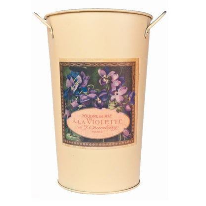 Vintage Metallübertopf 'French Flower' 3er Set, Höhe 25,5cm, Ø 16cm