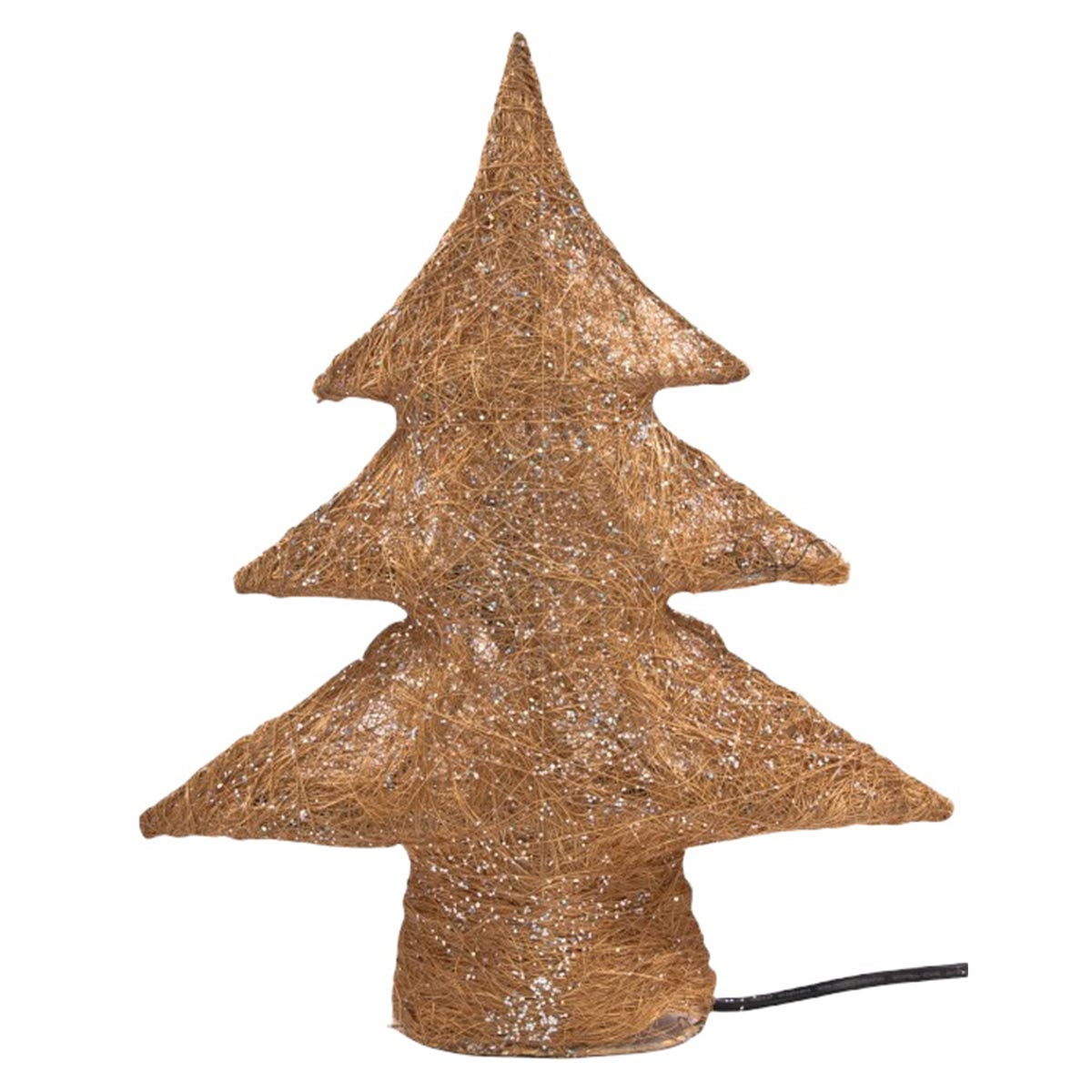 Sisal Tannenbaum / Christbaum mit 10tlg. Beleuchtung, gold, ca. 30cm,