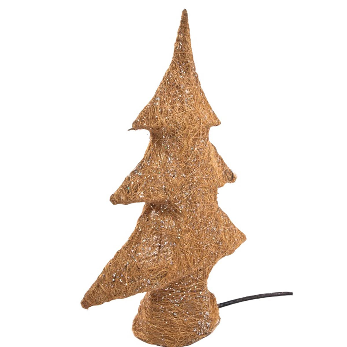 Sisal Tannenbaum / Christbaum mit 10tlg. Beleuchtung, gold, ca. 30cm,