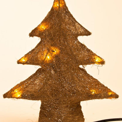 Sisal Tannenbaum / Christbaum mit 10tlg. Beleuchtung, gold, ca. 30cm,