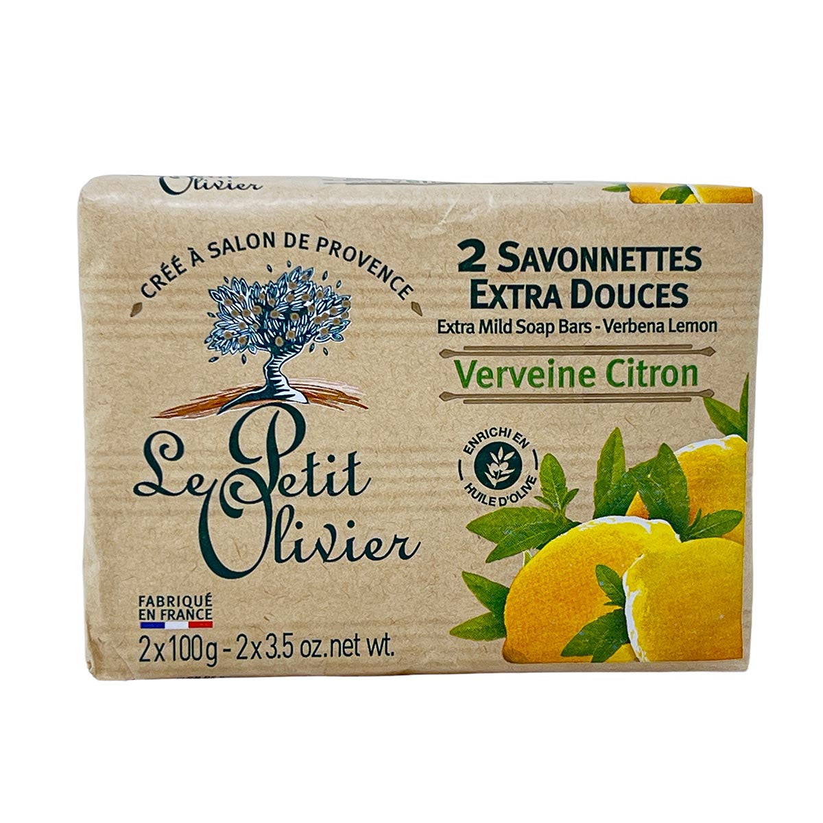 Le Petit Olivier Seife mit Zitrone, Eisenkraut & Olivenöl – 2x100g natürliche Pflege