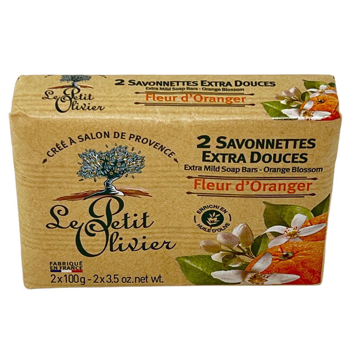 Le Petit Olivier Seife mit Orangenblüten und Olivenöl 2 x 100 Gramm