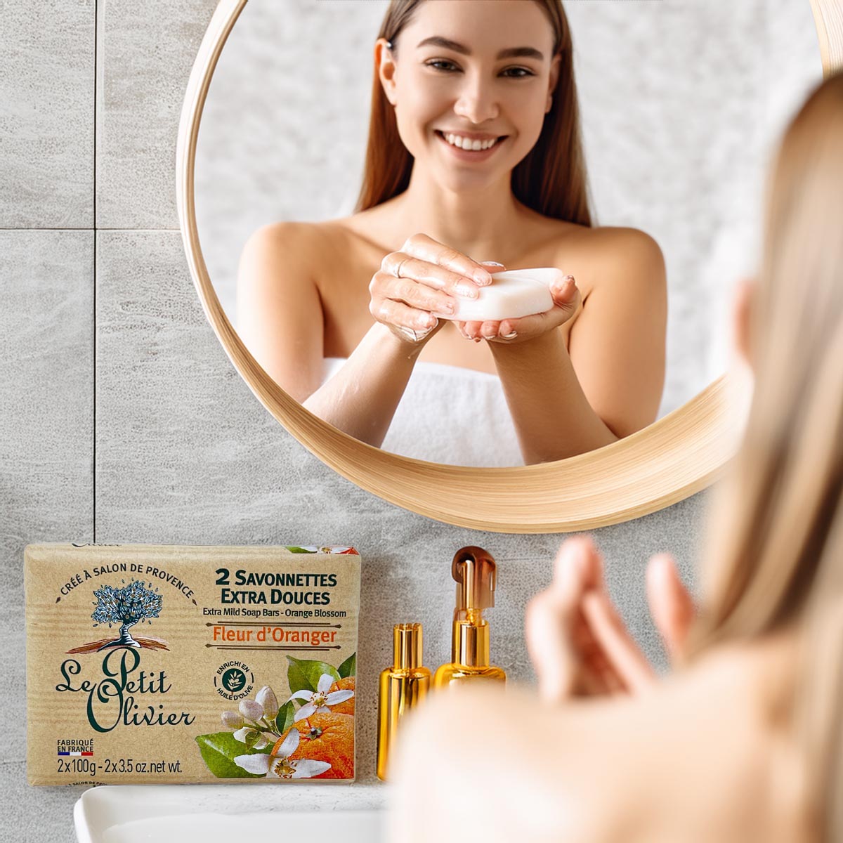 Le Petit Olivier Seife mit Orangenblüten & Olivenöl – 2x100g natürliche Pflege