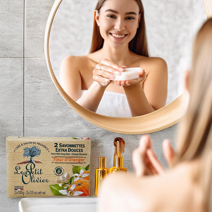 Le Petit Olivier Seife mit Orangenblüten & Olivenöl – 2x100g natürliche Pflege