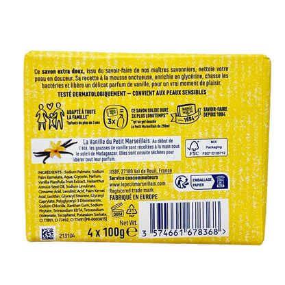 Le Petit Marseillais Seife Vanille extra doux 4x100 Gramm aus Frankreich