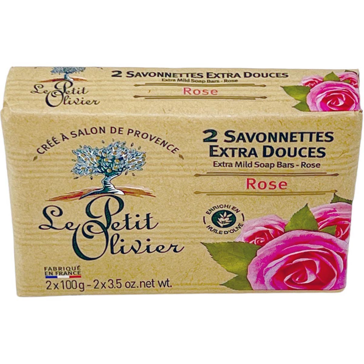 Le Petit Olivier Seife mit Rosen und Olivenöl 2 x 100 Gramm aus Frankreich