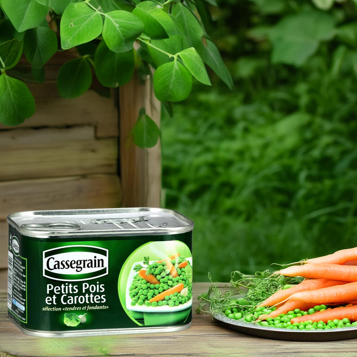 Cassegrain Erbsen und Karotten – Frische Gemüsemischung (Petits Pois et Carottes), 400g