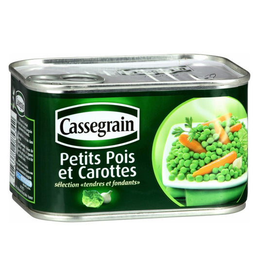 Cassegrain Erbsen und Karotten – Frische Gemüsemischung (Petits Pois et Carottes), 400g