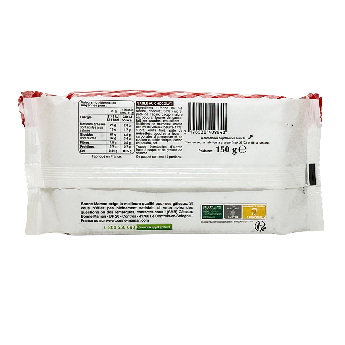 Bonne Maman Sablés tout chocolat Schoko Kekse Cookies 150 Gramm