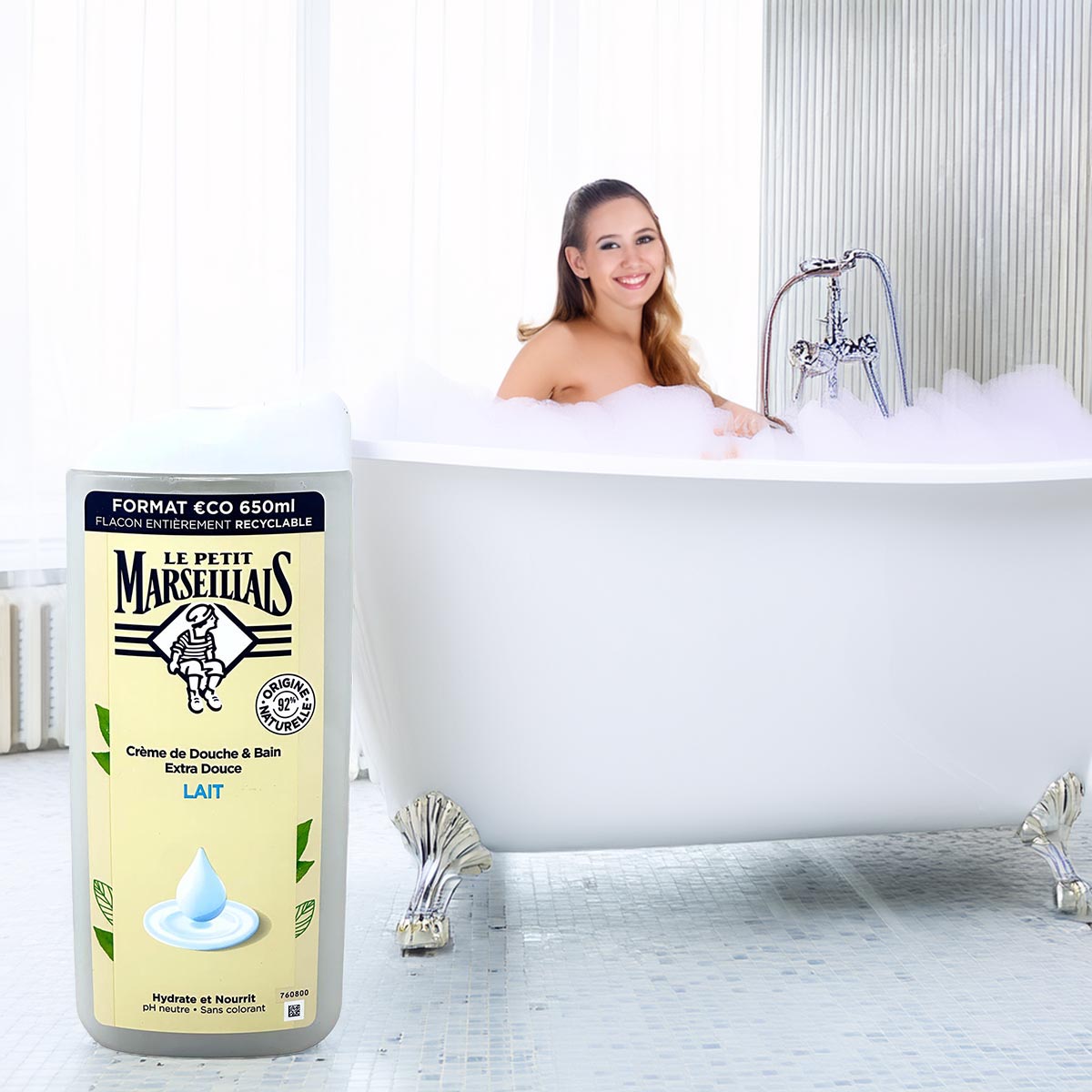 Le Petit Marseillais Duschgel & Badezusatz mit Milch 650 ml – Pflege aus Frankreich