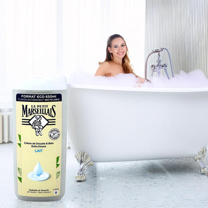 Le Petit Marseillais Duschgel & Badezusatz mit Milch 650 ml – Pflege aus Frankreich