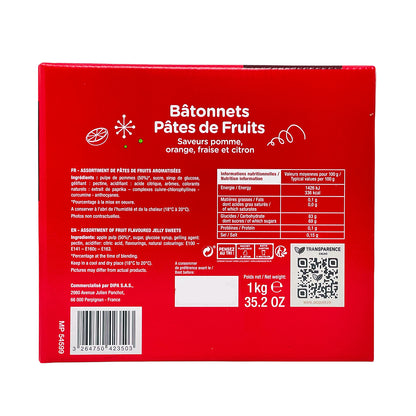 Pâtes de Fruits, Bâtonnets Pâtes de Fruits Geleefrüchte aus Frankreich, eckig, 1kg