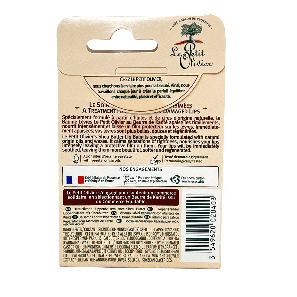 Le Petit Olivier Lippenbalsam mit Sheabutter – 4g intensive Pflege aus Frankreich