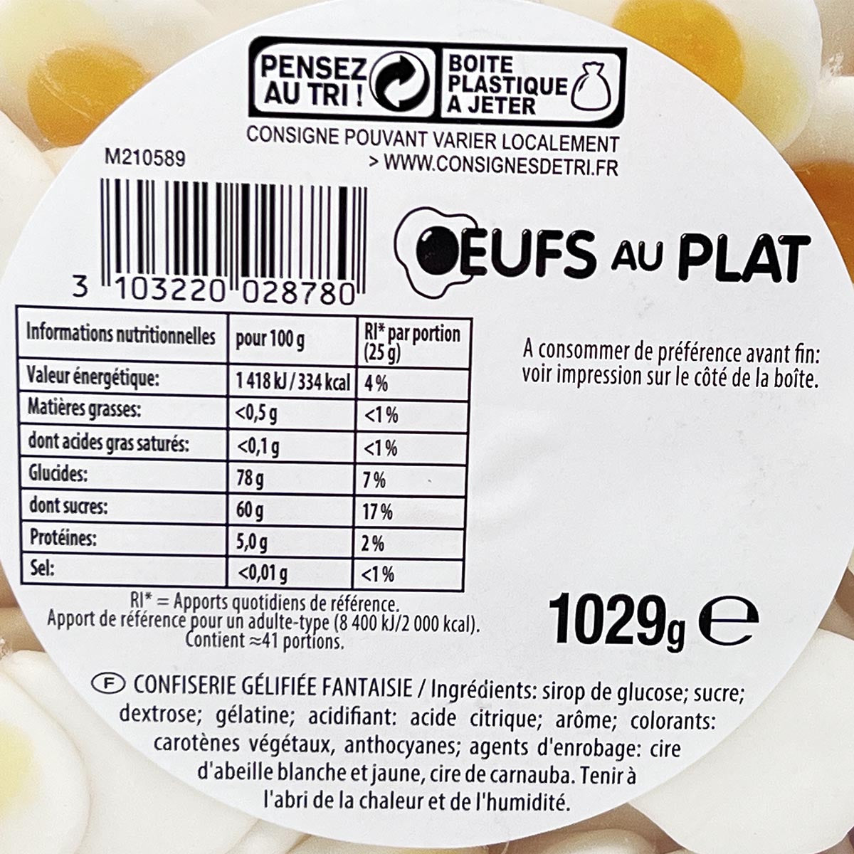 Haribo Oeufs au Plat Spiegeleier Soft Kaubonbons in der widerverschließbaren Box