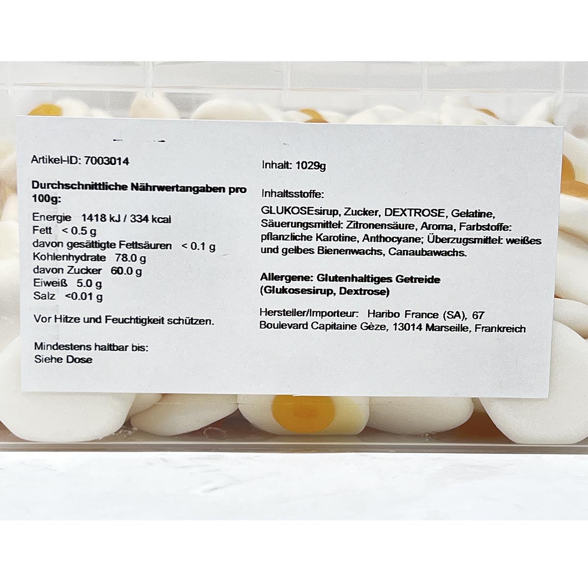 Haribo Oeufs au Plat Spiegeleier Soft Kaubonbons in der widerverschließbaren Box