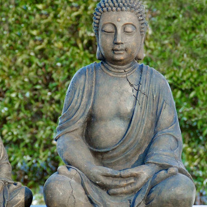 FeineHeimat Buddha Figur sitzend in Meditation 50 cm - Inspirierende Gartendekoration für spirituelle Harmonie